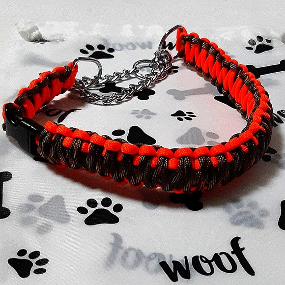 Paracord Dog Collar King Cobra Weave Martingale Training w/YKK Buckle 16" - Picture 2 of 4